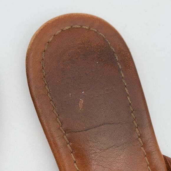 Tory Burch Miller thong Brown Leather Cutout Sandals size 7.5 - Picture 6 of 10